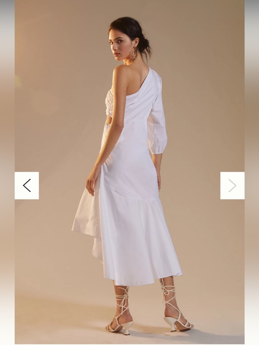Anthropologie Guapa Women’s White One-Shoulder Midi Dress size 6 - Picture 3 of 14